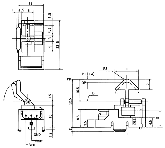 光電開關(guān)OS-5401尺寸規(guī)格