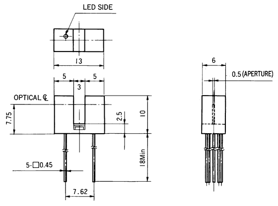 光電傳感器（光學(xué)傳感器）OJ-1001尺寸規(guī)格