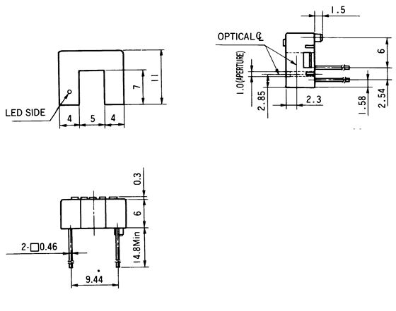 光電傳感器（光學(xué)傳感器）OJ-2109尺寸規(guī)格